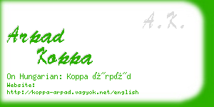 arpad koppa business card